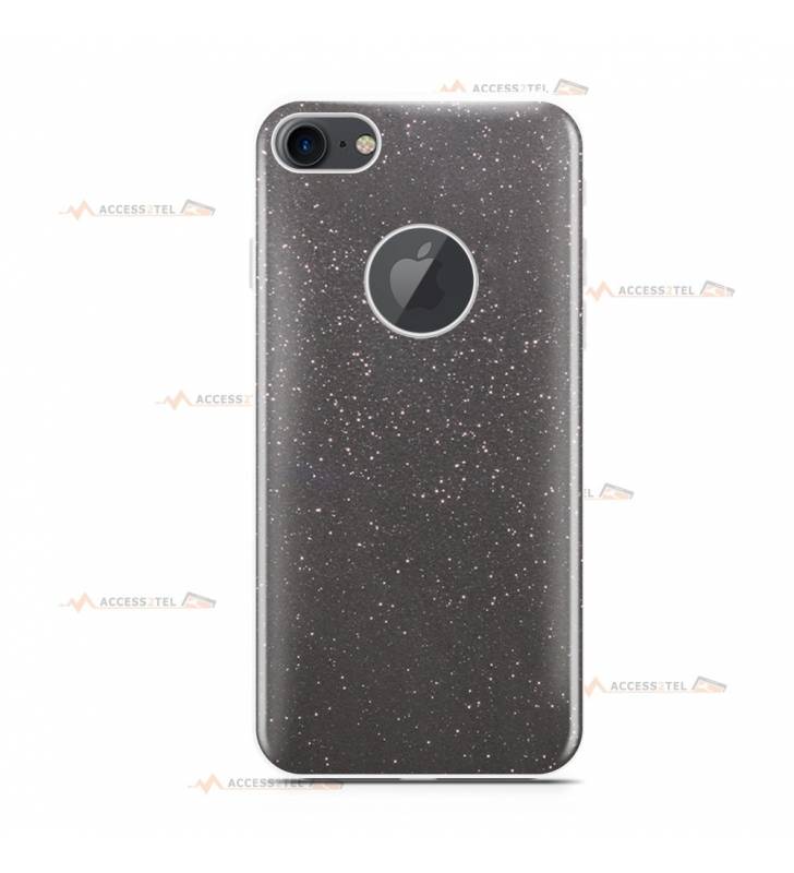 coque pour iphone 7 et iphone 8 paillettes noire