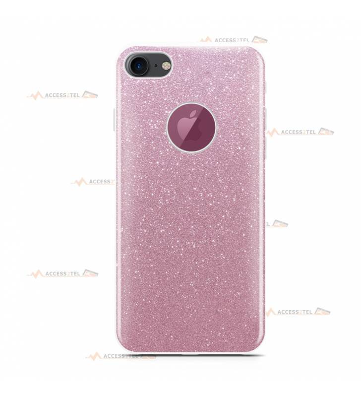 coque pour iphone 7 et iphone 7S paillettes rose