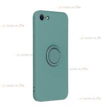 coque verte en silicone avec anneau pour iphone 7 iphone 8 et iphone SE