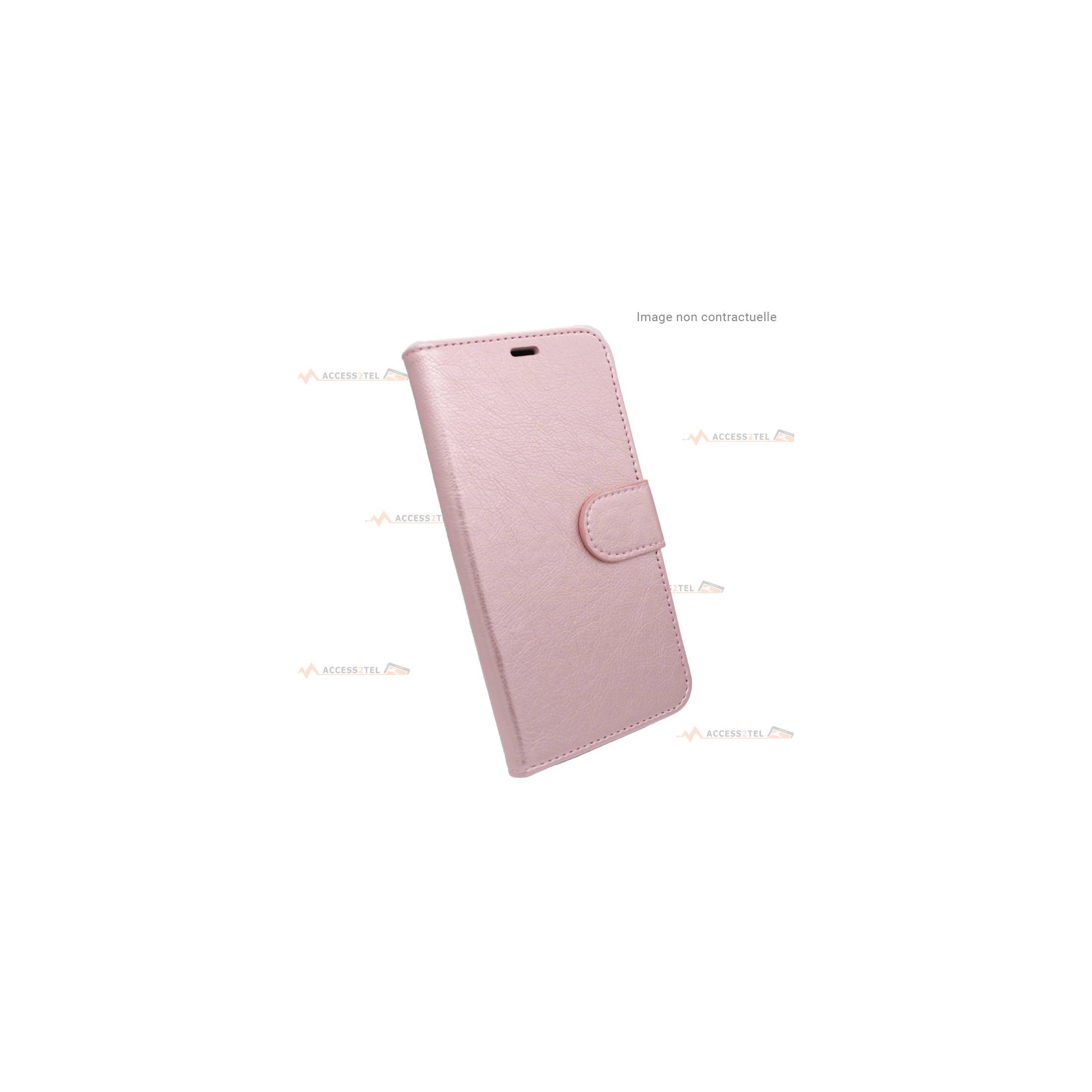 étui rose pour iphone 7 et iphone 8 en simili-cuir