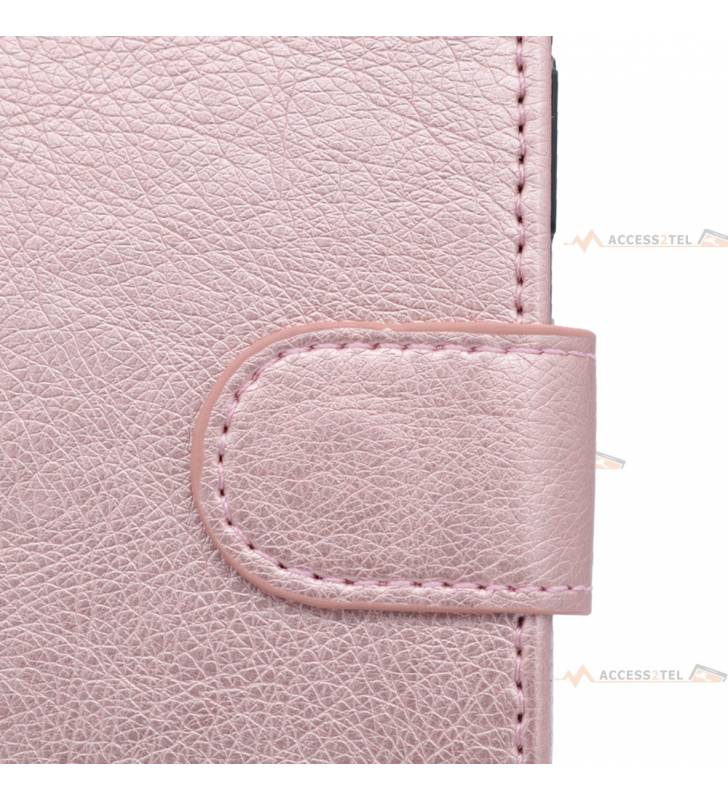 étui rose en simili-cuir pour iphone 7 et iphone 8 fermoir