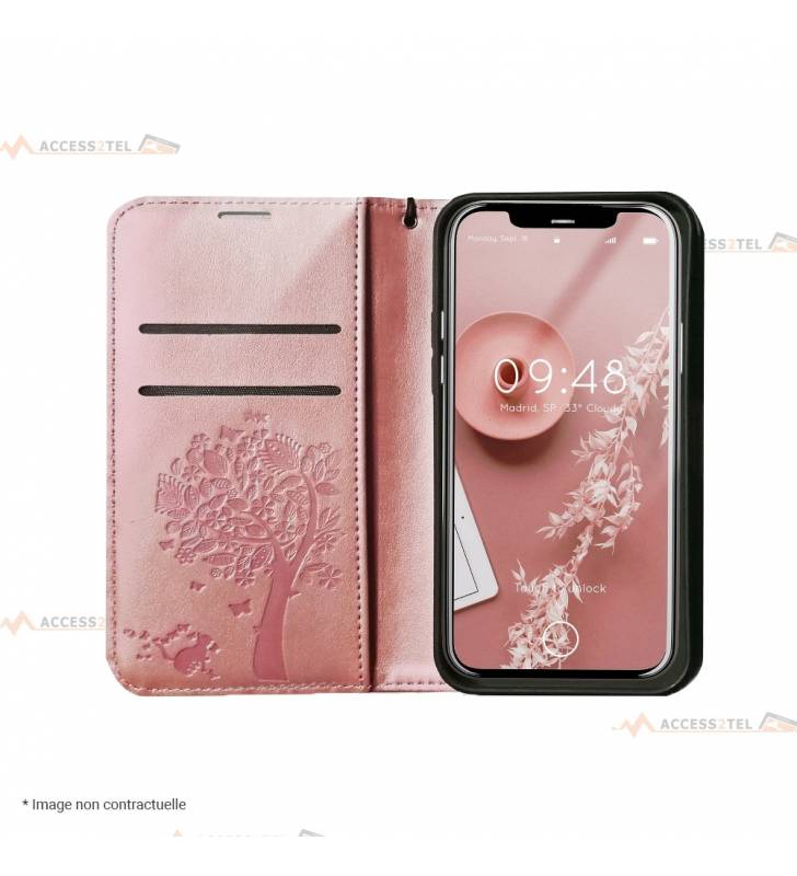 étui pour iphone 7 et iphone 8 arbre rose gold ouvert