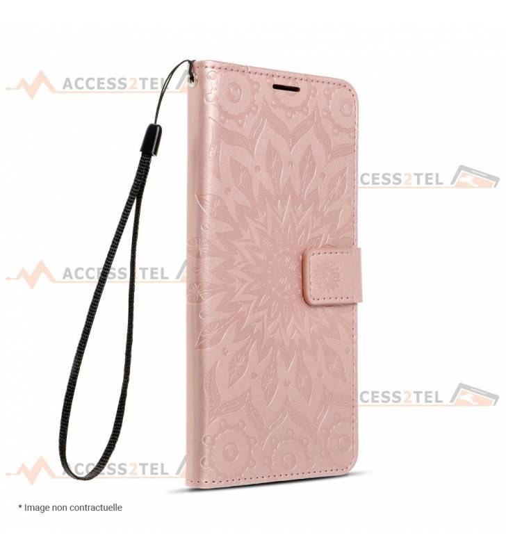 étui pour iphone 7 et iphone 8 mandala rose gold dragonne