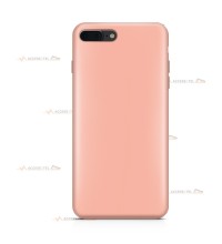 coque pour iphone 7 plus et iphone 8 plus en silicone soft touch et intérieur microfibre rose pêche