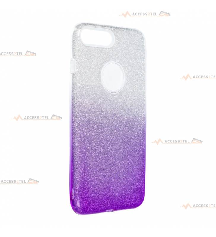 coque renforcée pour iphone 7 plus ou iphone 8 plus paillettes dégradé violet