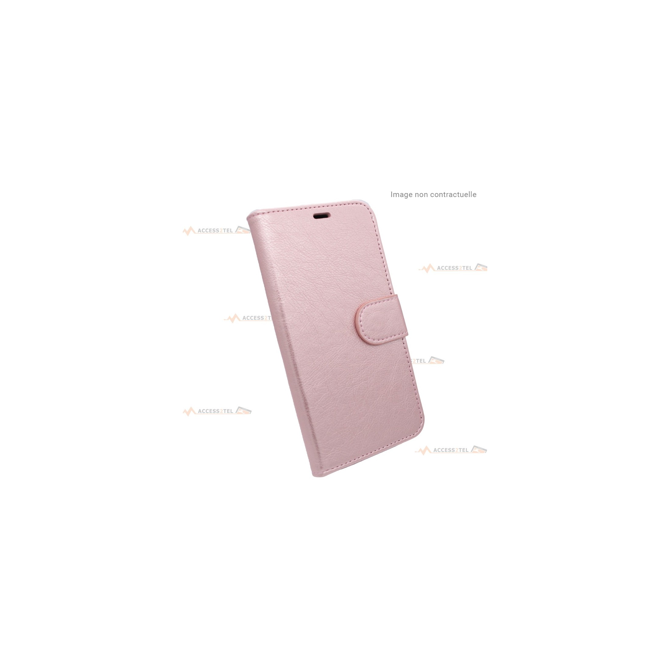 étui rose pour iPhone 7 Plus ou 8 Plus en simili-cuir