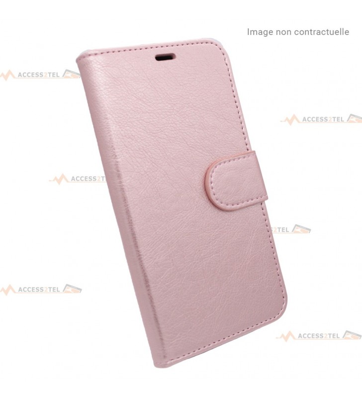 étui rose pour iPhone 7 Plus ou 8 Plus en simili-cuir