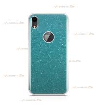 coque pour iphone XR paillettes turquoise