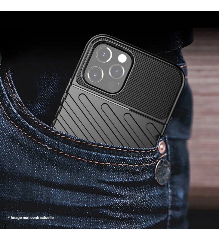 coque renforcée pour iPhone XR TPU noir sur noir