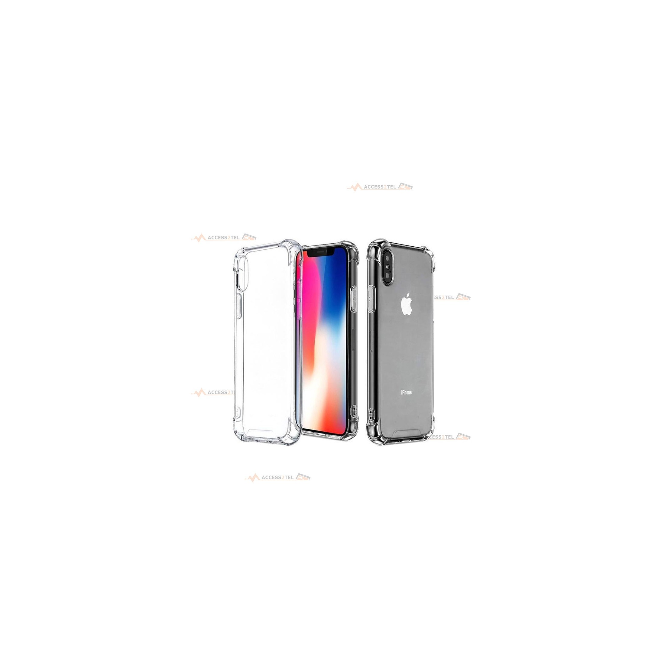 coque pour iphone X et iphone XS transparente coins renforcés