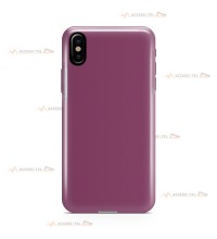 coque pour iphone X et iphone XS en silicone soft touch et intérieur microfibre prune