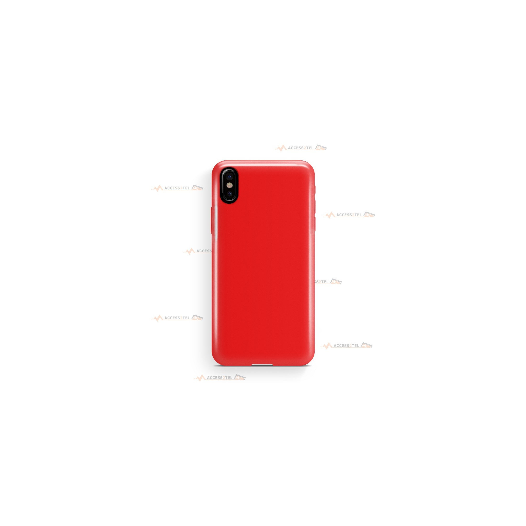 coque pour iphone X et iphone XS en silicone soft touch et intérieur microfibre rouge