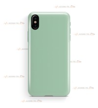 coque pour iphone X et iphone XS en silicone soft touch et intérieur microfibre vert d'eau