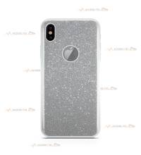 coque pour iphone X et iphone XS paillettes argentée