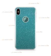 coque pour iphone X et iphone XS paillettes turquoise