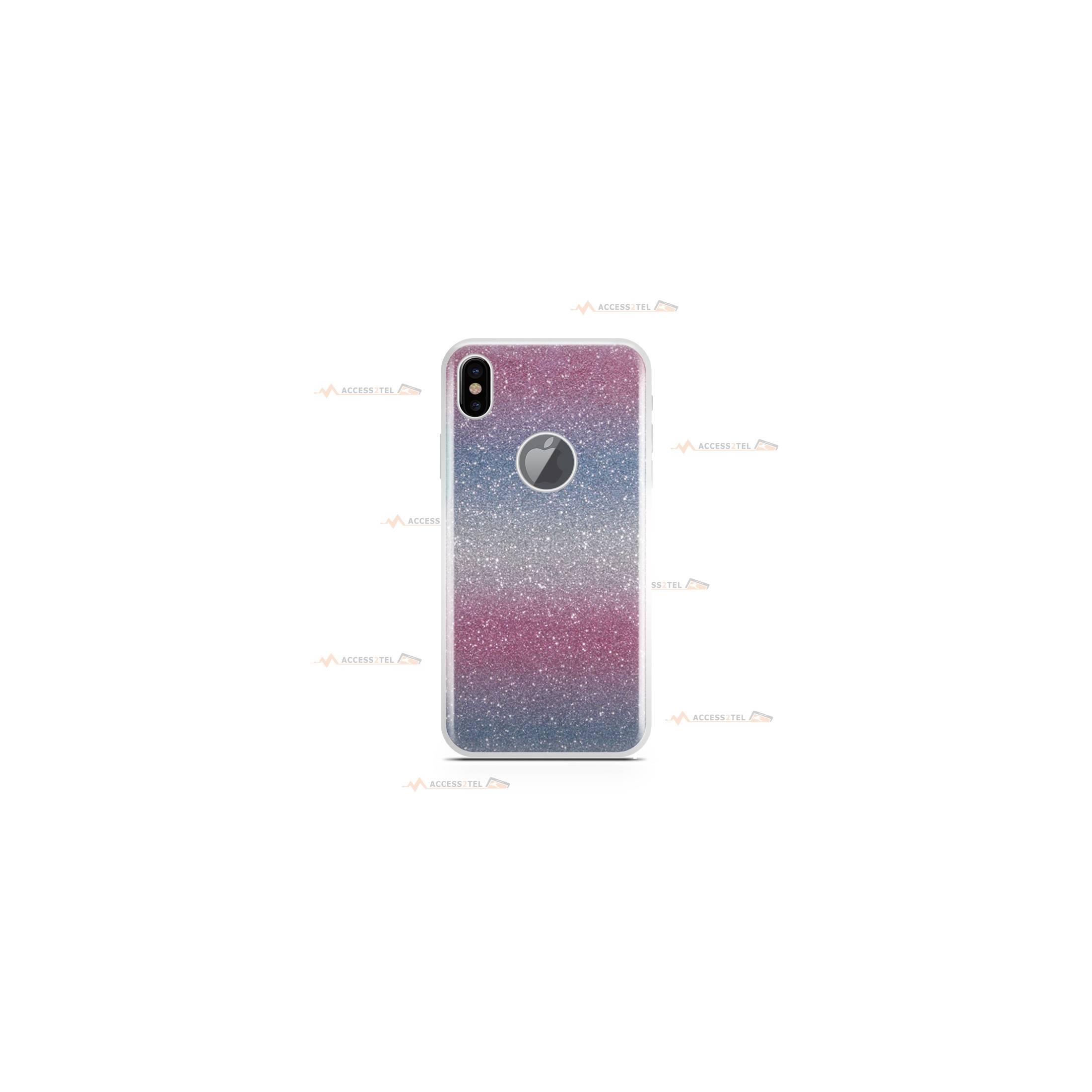 coque pour iphone X et iphone XS paillettes pastel