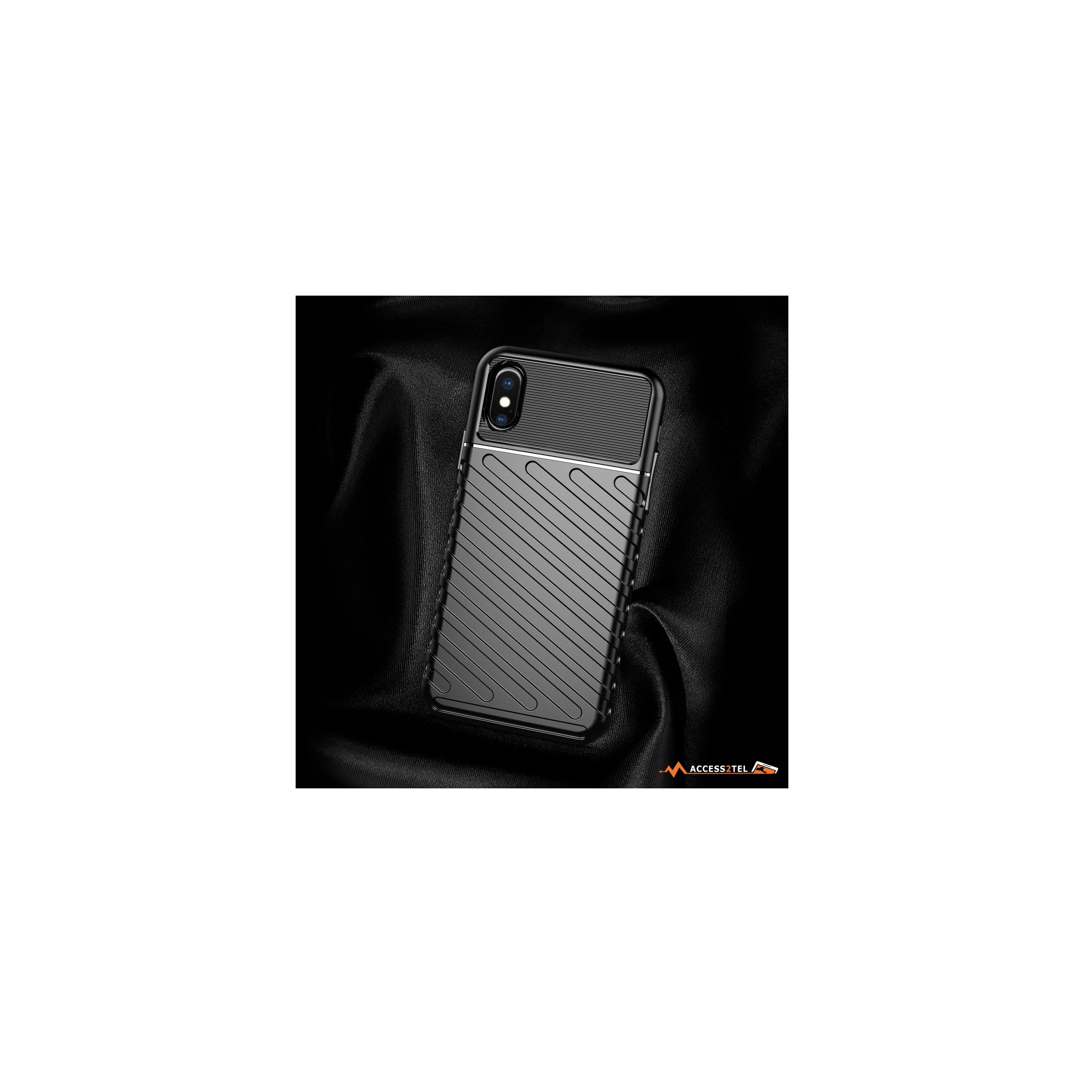 coque renforcée pour iPhone X ou iPhone XS TPU noir sur noir