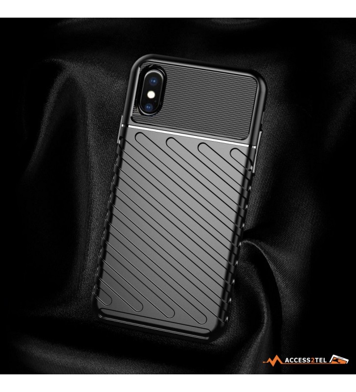 coque renforcée pour iPhone X ou iPhone XS TPU noir sur noir