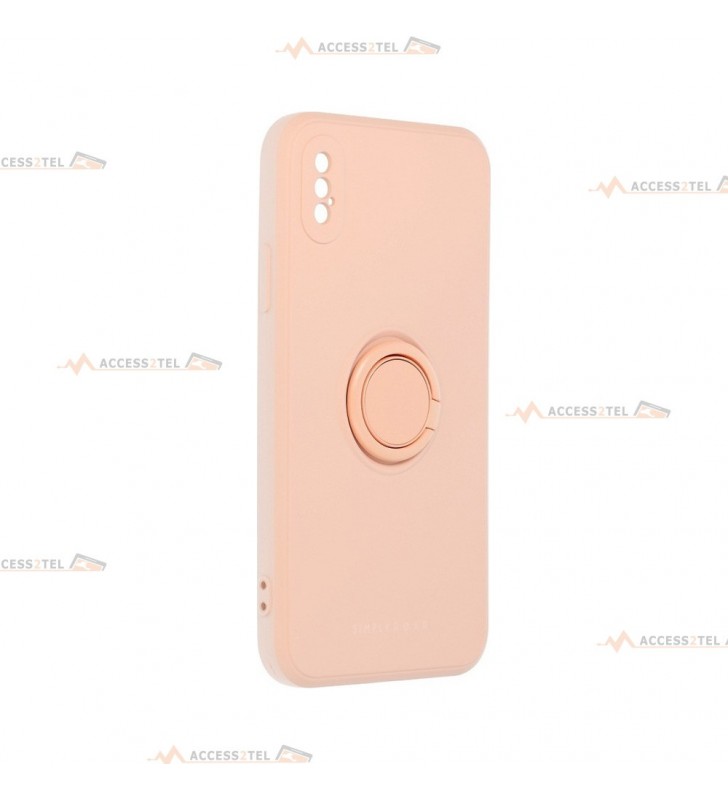 coque rose avec anneau pour iphone X et iphone XS