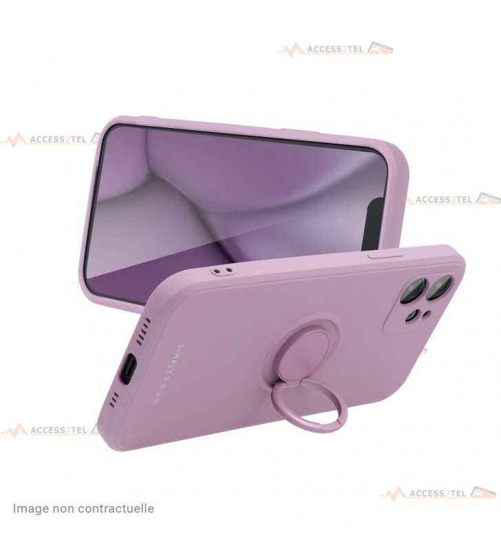 coque violette avec anneau mode support pour iphone X et iphone XS