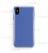 coque pour iphone XS max en silicone soft touch et intérieur microfibre bleu clair