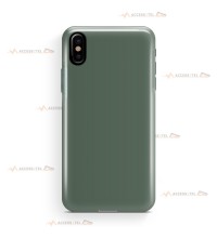 coque pour iphone XS max en silicone soft touch et intérieur microfibre vert de gris