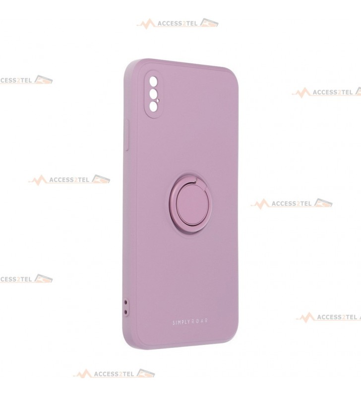 coque violette avec anneau pour iphone xs max