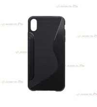 coque pour iphone XS max en silicone noir design carbone