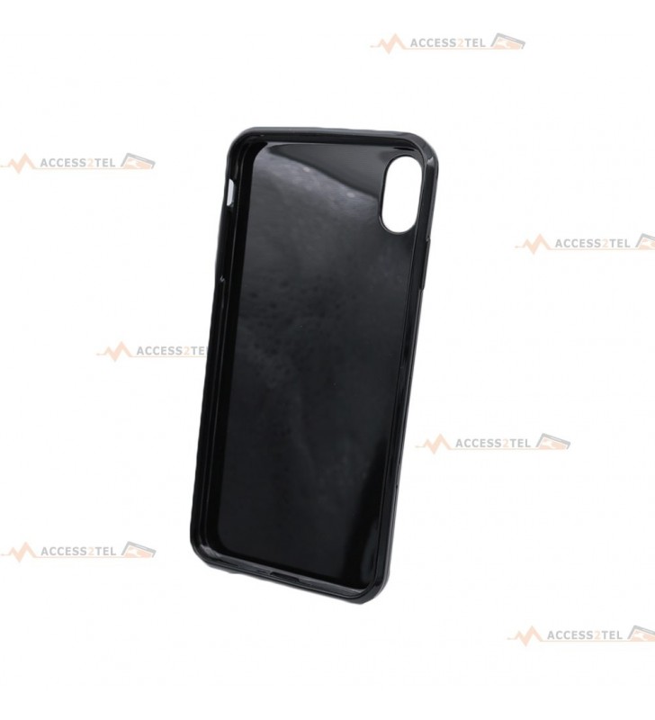 coque pour iphone XS max en silicone noir design carbone intérieur