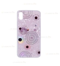 coque de téléphone rose froissé une galaxie holographique pour iphone XS max