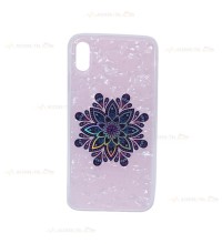 coque de téléphone rose froissé avec un mandala holographique pour iphone XS max