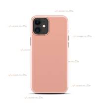 coque pour iphone 11 en silicone soft touch et intérieur microfibre rose pêche