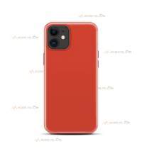 coque pour iphone 11 en silicone soft touch et intérieur microfibre orange corail