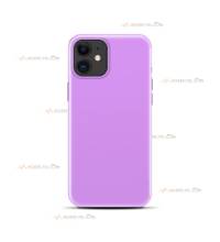 coque pour iPhone 11 en silicone soft touch et intérieur microfibre mauve