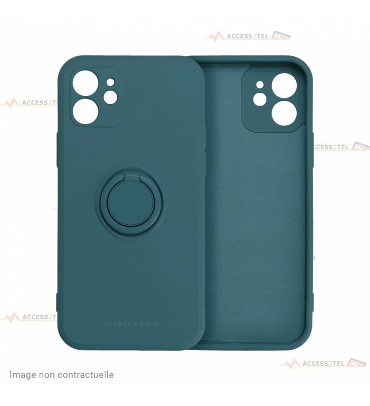 coque verte avec anneau aimanté pour support de voiture pour iphone 11