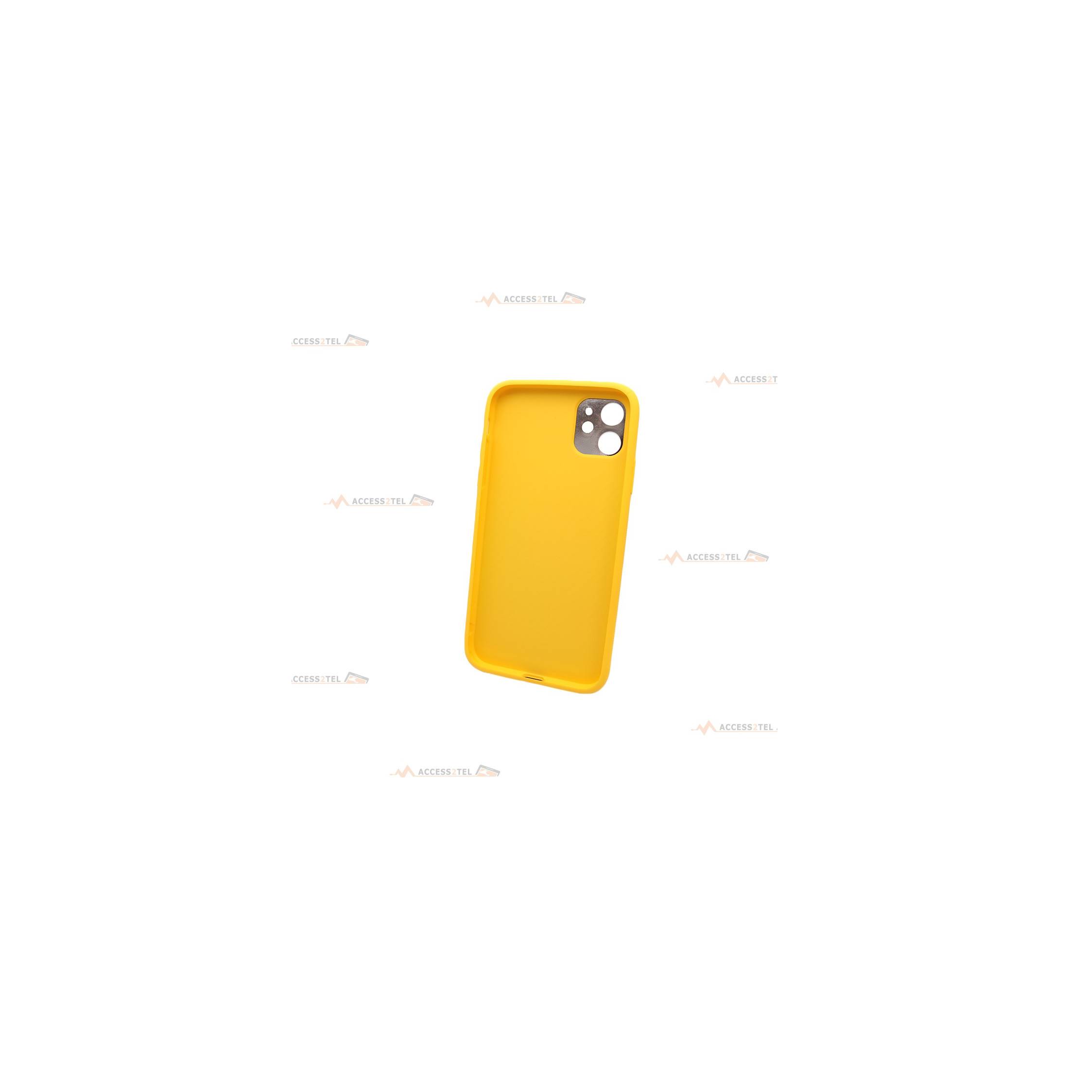 coque de téléphone jaune en cuir pour iphone 11 intérieur