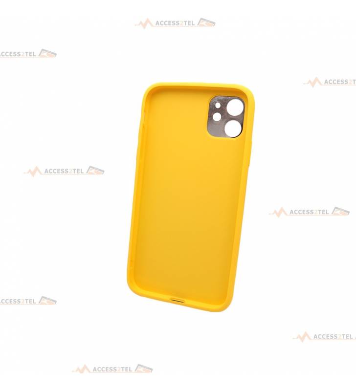 coque de téléphone jaune en cuir pour iphone 11 intérieur