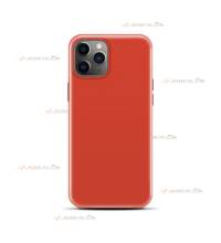 coque pour iPhone 11 Pro en silicone soft touch et intérieur microfibre orange corail