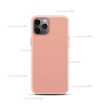 coque pour iPhone 11 Pro en silicone soft touch et intérieur microfibre rose pêche