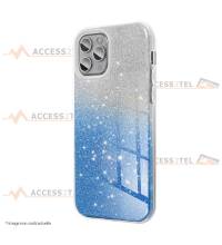 coque renforcée pour iphone 11 pro paillettes dégradé bleu côté