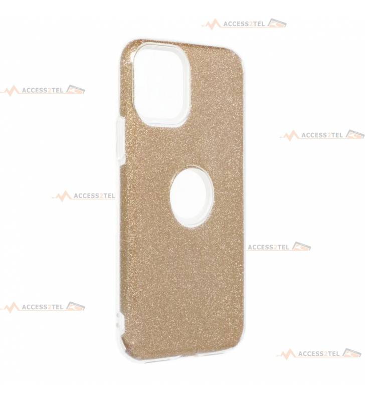 coque renforcée pour iphone 11 pro paillettes dorée