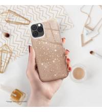 coque renforcée pour iphone 11 pro paillettes dorée dos