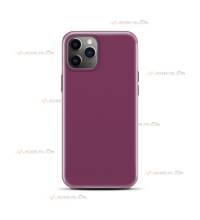 coque pour iphone 11 Pro max en silicone soft touch et intérieur microfibre prune