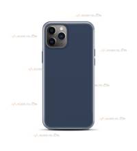 coque pour iphone 11 Pro max en silicone soft touch et intérieur microfibre bleuet