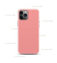 coque pour iphone 11 Pro max en silicone soft touch et intérieur microfibre rose dragée