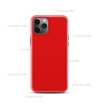 coque pour iphone 11 Pro max en silicone soft touch et intérieur microfibre rouge