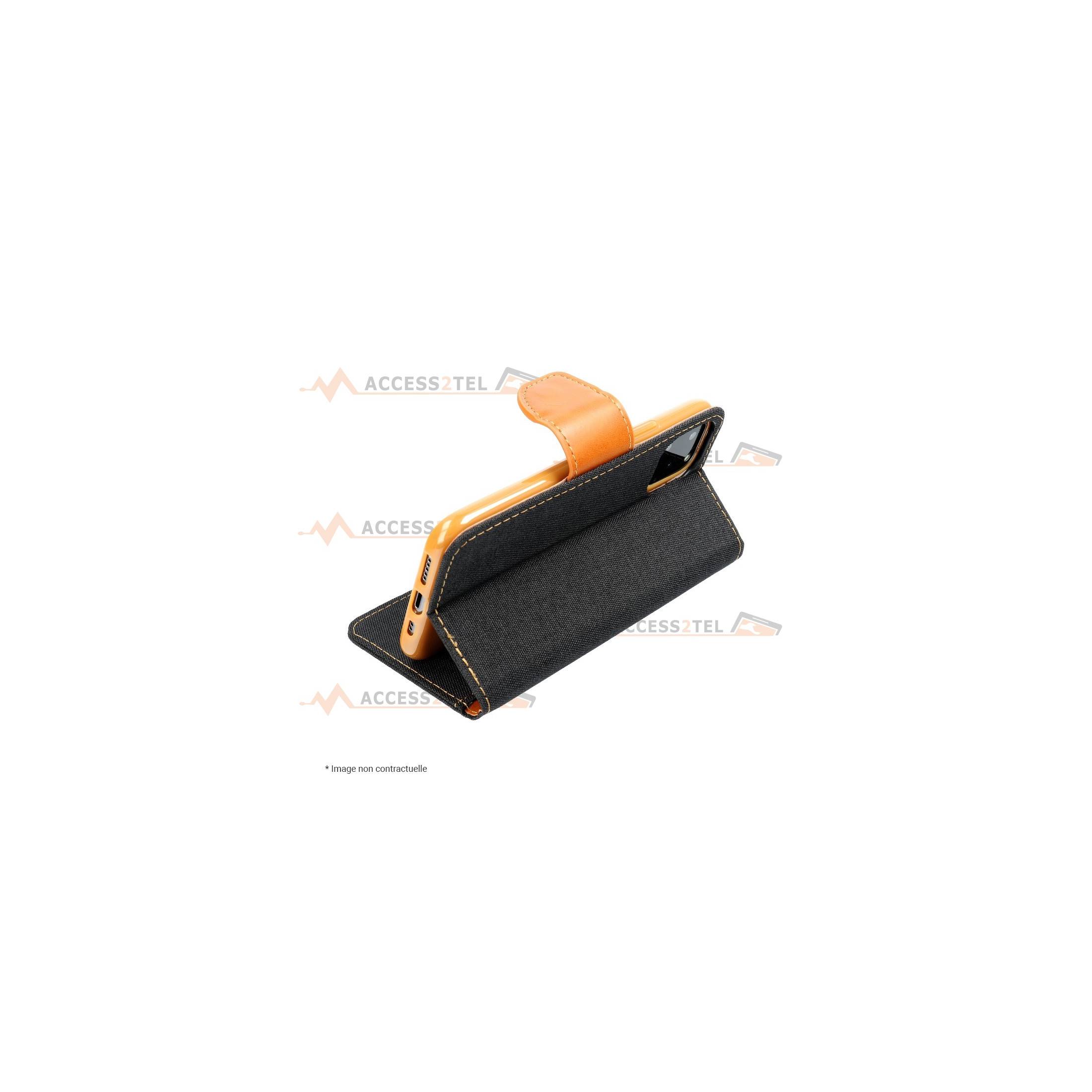 étui pour iphone 11 pro max imitation jean noir support
