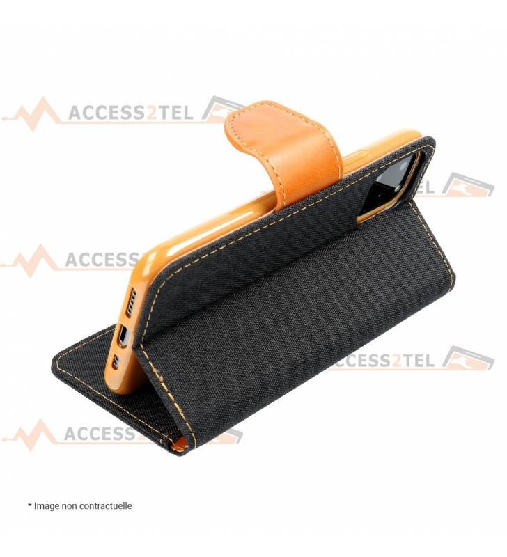 étui pour iphone 11 pro max imitation jean noir support
