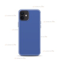 coque pour iPhone 12 Mini en silicone soft touch et intérieur microfibre bleu clair