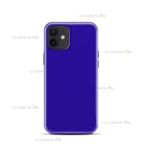 coque pour iPhone 12 Mini en silicone soft touch et intérieur microfibre bleu électrique